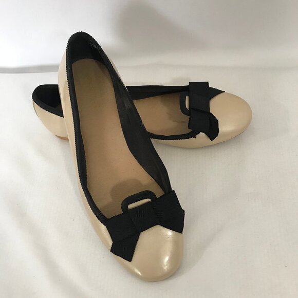 Sperry Patten Leather Pearl & Black Ribbon Flats - Picture 8 of 10